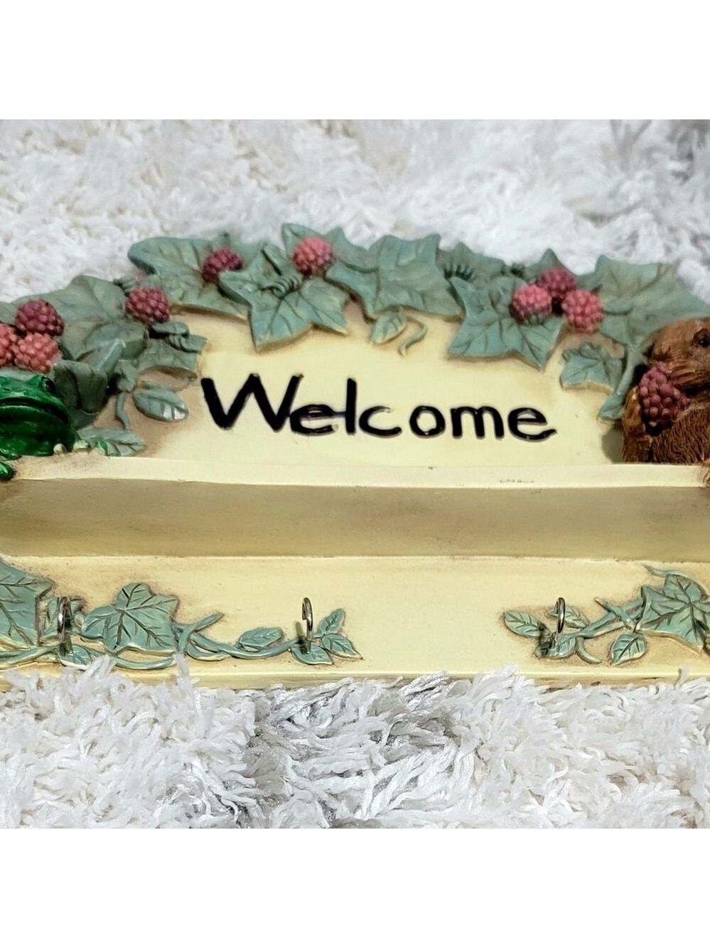 Welcome Canvas Wall Sign 3 Hooks